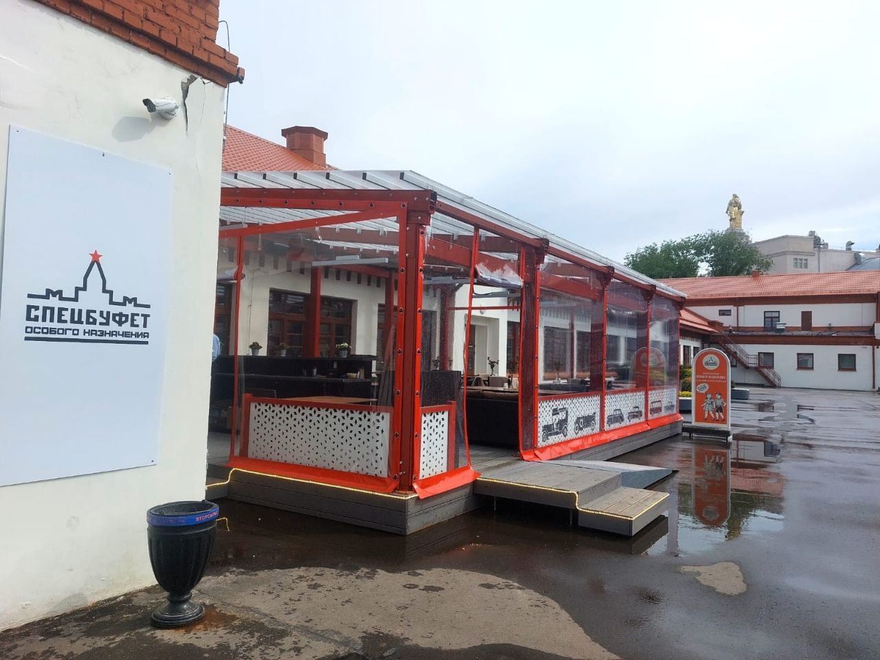 ПВХ шторы для летней террасы кафе в Малоярославце